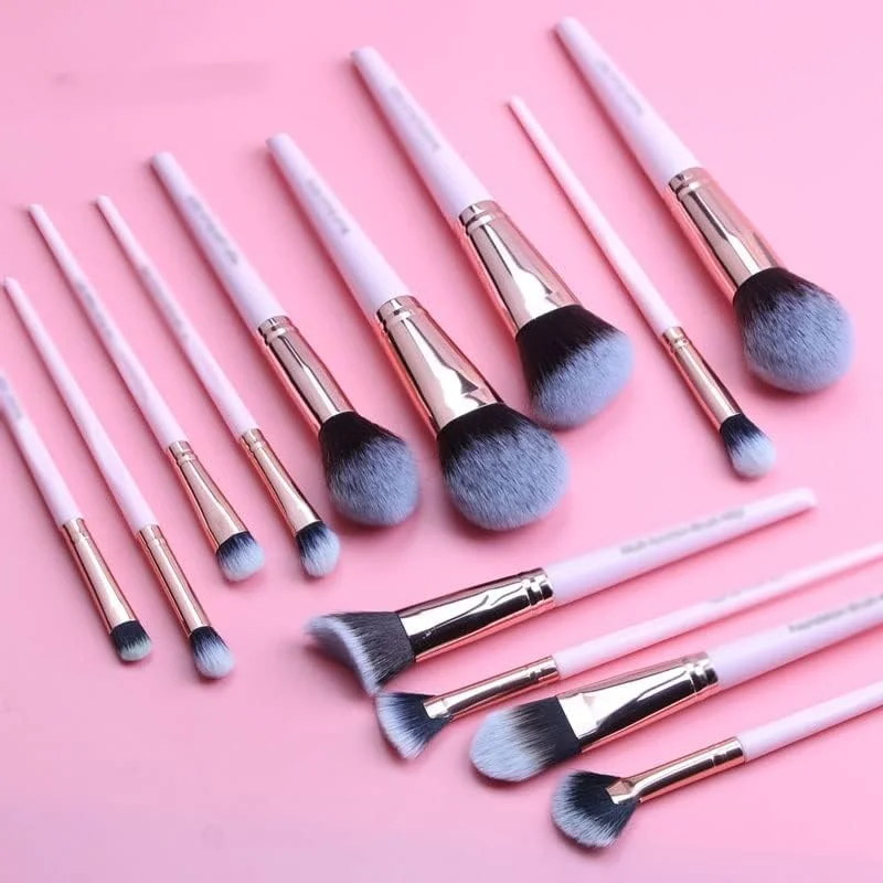 ست برس آرایشی 14 عددی ENPAP به همراه کیف، برس های آرایشی با موی طبیعی برای کرم پودر، پودر، رژگونه و سایه چشم