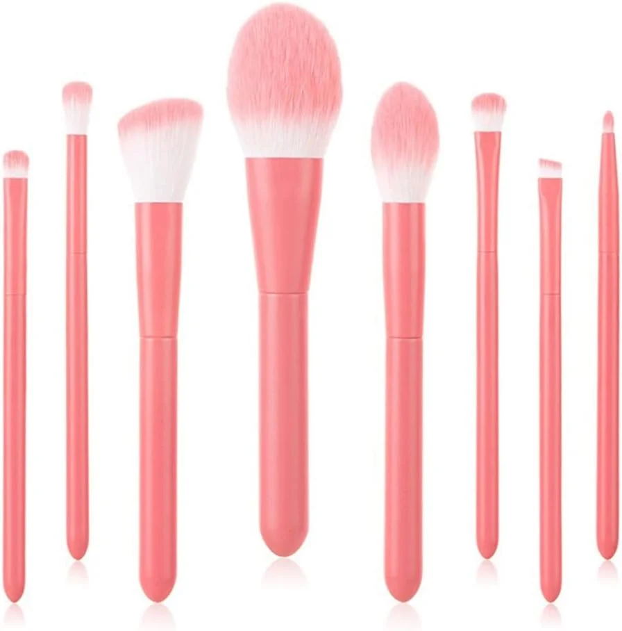 ست 8 عددی برس آرایشی رنگارنگ ENPAP، برس های آرایشی صورت و چشم، کرم پودر، رژگونه، سایه چشم، براش ترکیبی کابوکی