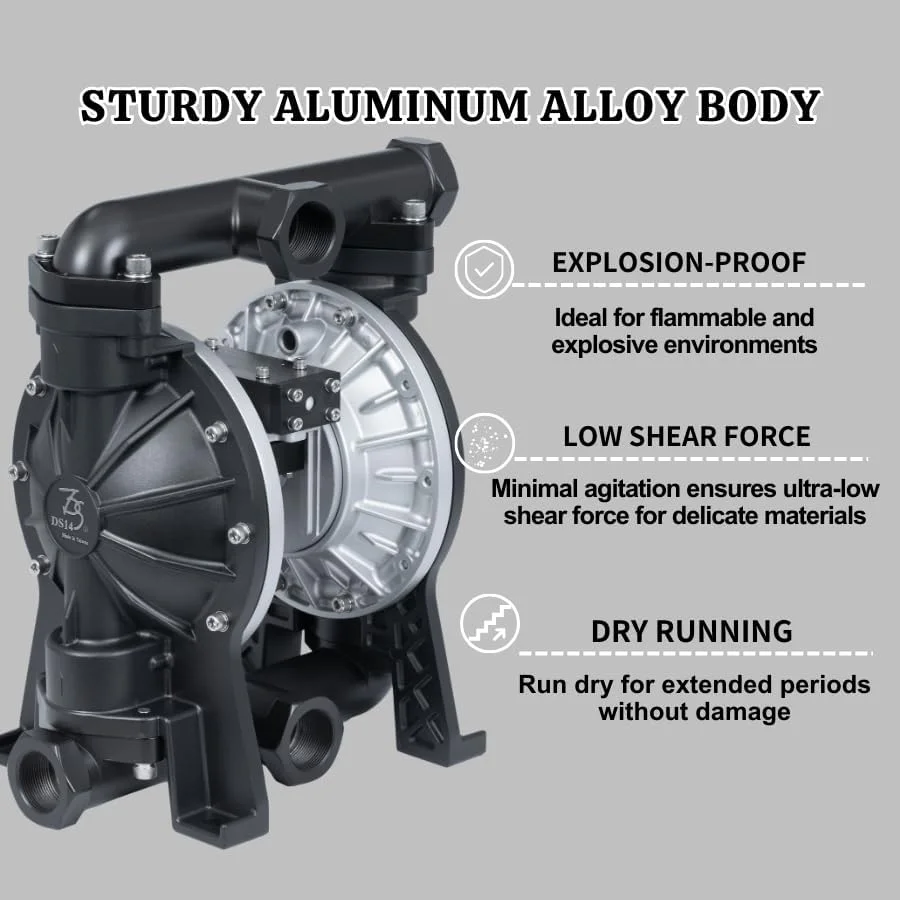 پمپ دیافراگمی بادی TDS DYI SHENG سایز 1-1/2 اینچ آلیاژ آلومینیوم، دیافراگم تفلون، خروجی جانبی/مرکزی افقی، پمپ انتقال برای صنایع شیمیایی، پمپ روغن ضایعات، پمپ روغن پنوماتیک، پمپ آب پمپ دیافراگمی بادی TDS DYI SHENG سایز 1-1/2 اینچ آلیاژ آلومینیوم، دیافراگم تفلون، خروجی جانبی/مرکزی افقی، پمپ انتقال برای صنایع شیمیایی، پمپ روغن ضایعات، پمپ روغن پنوماتیک، پمپ آب