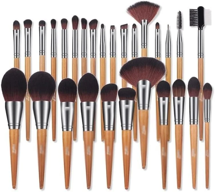 ست برس آرایشی 28 تکه ENPAP، برس های حرفه ای پودر، رژگونه، کرم پودر، سایه چشم، کیت برس لوازم آرایشی با کیف چرمی