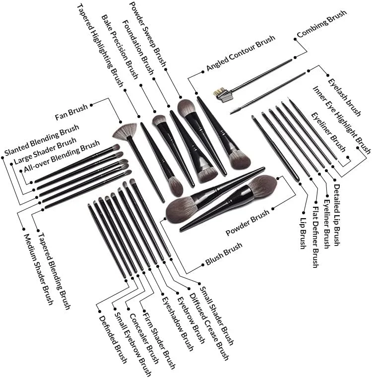 ست 29 عددی برس آرایشی حرفه ای ENPAP، موی مصنوعی، مناسب کرم پودر، سایه چشم، کانسیلر، به همراه کیف ست 29 عددی برس آرایشی حرفه ای ENPAP، موی مصنوعی، مناسب کرم پودر، سایه چشم، کانسیلر، به همراه کیف