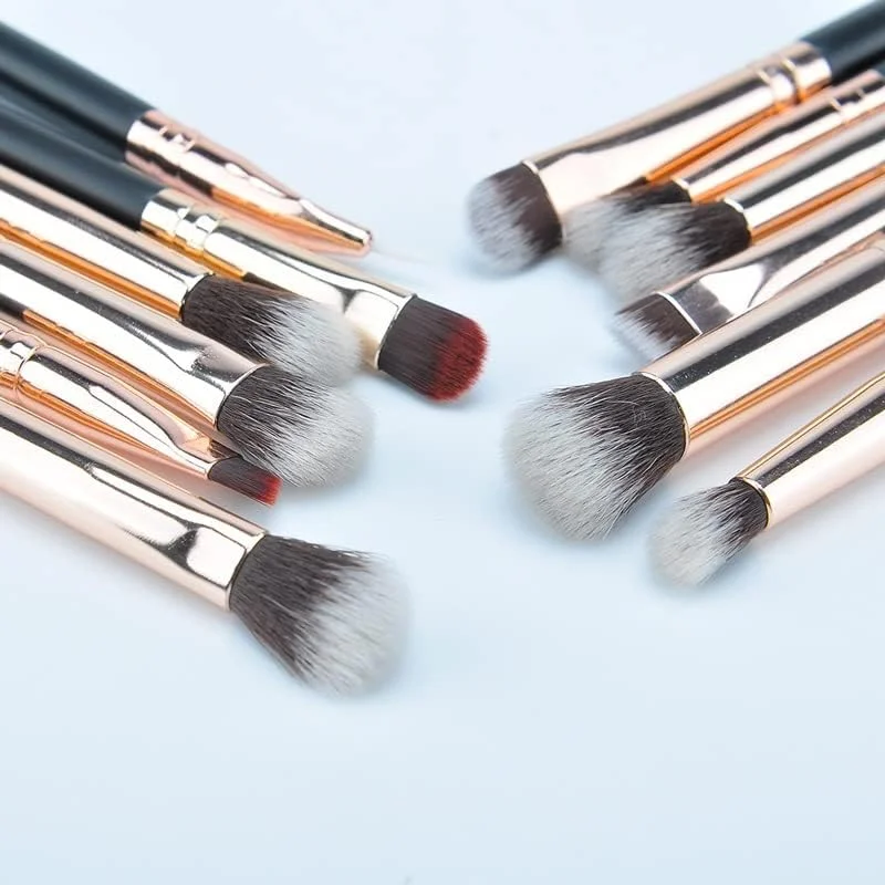 ست برس آرایشی سایه چشم ENPAP شامل 12 عدد برس، کانسیلر، ترکیب سایه چشم، خط چشم، برس آرایشی رزگلد ست برس آرایشی سایه چشم ENPAP شامل 12 عدد برس، کانسیلر، ترکیب سایه چشم، خط چشم، برس آرایشی رزگلد