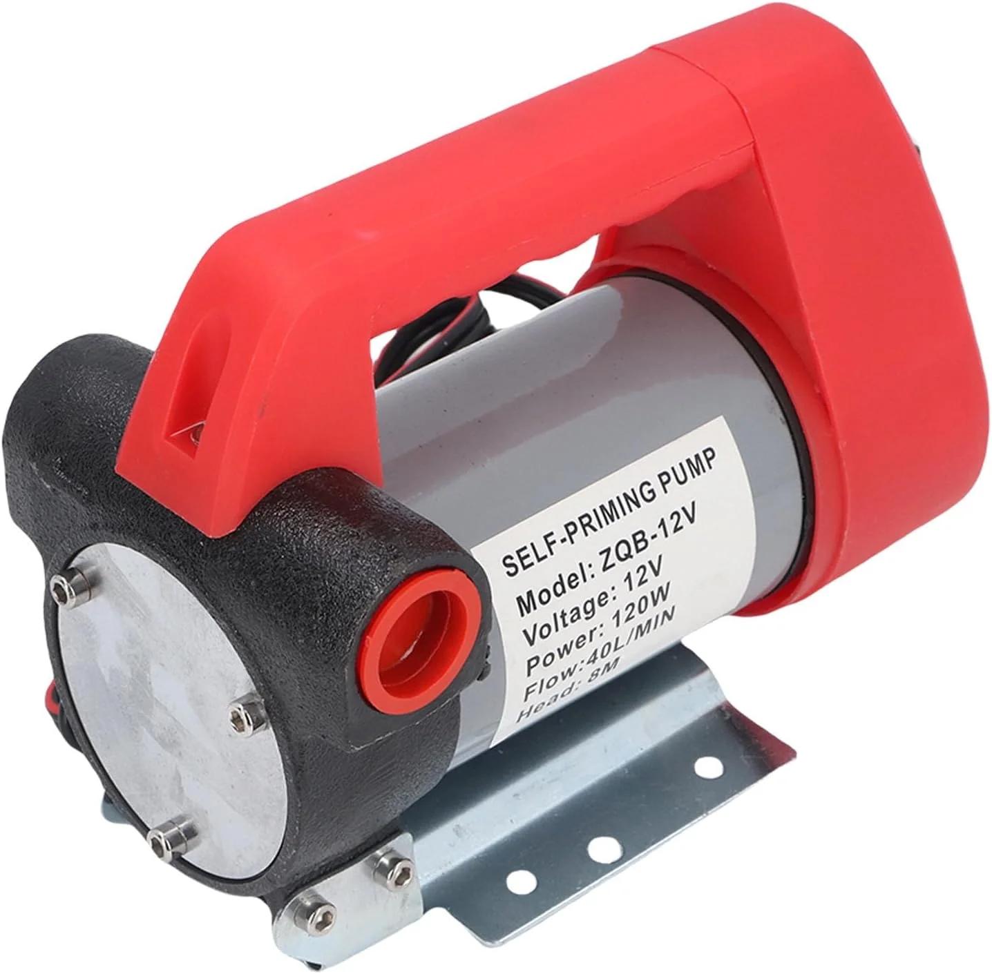 پمپ سوخت کارآمد Jiawu DC12V 120W برای خودروهای فنی و کامیون ها، پمپ انتقال سوخت الکتریکی خود مکش برای بیل مکانیکی، موتور مسی - 1 عدد