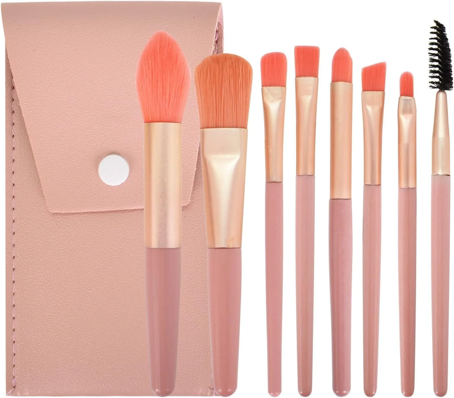 ست برس آرایشی مینی 8 عددی ELITEWAVE، کیت برس فونداسیون قابل حمل با کیف چرمی، برس های آرایشی، کیت ابزار برس آرایشی مصنوعی برای فونداسیون، رژگونه، پودر، ابرو، سایه چشم ست برس آرایشی مینی 8 عددی ELITEWAVE، کیت برس فونداسیون قابل حمل با کیف چرمی، برس های آرایشی، کیت ابزار برس آرایشی مصنوعی برای فونداسیون، رژگونه، پودر، ابرو، سایه چشم