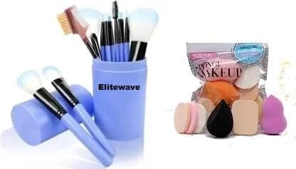 ست برس آرایشی صورت و چشم 12 تکه الیت ویو حرفه ای به همراه پد اسفنجی آرایشی 6 در 1 (بسته 18 عددی) ست برس آرایشی صورت و چشم 12 تکه الیت ویو حرفه ای به همراه پد اسفنجی آرایشی 6 در 1 (بسته 18 عددی)