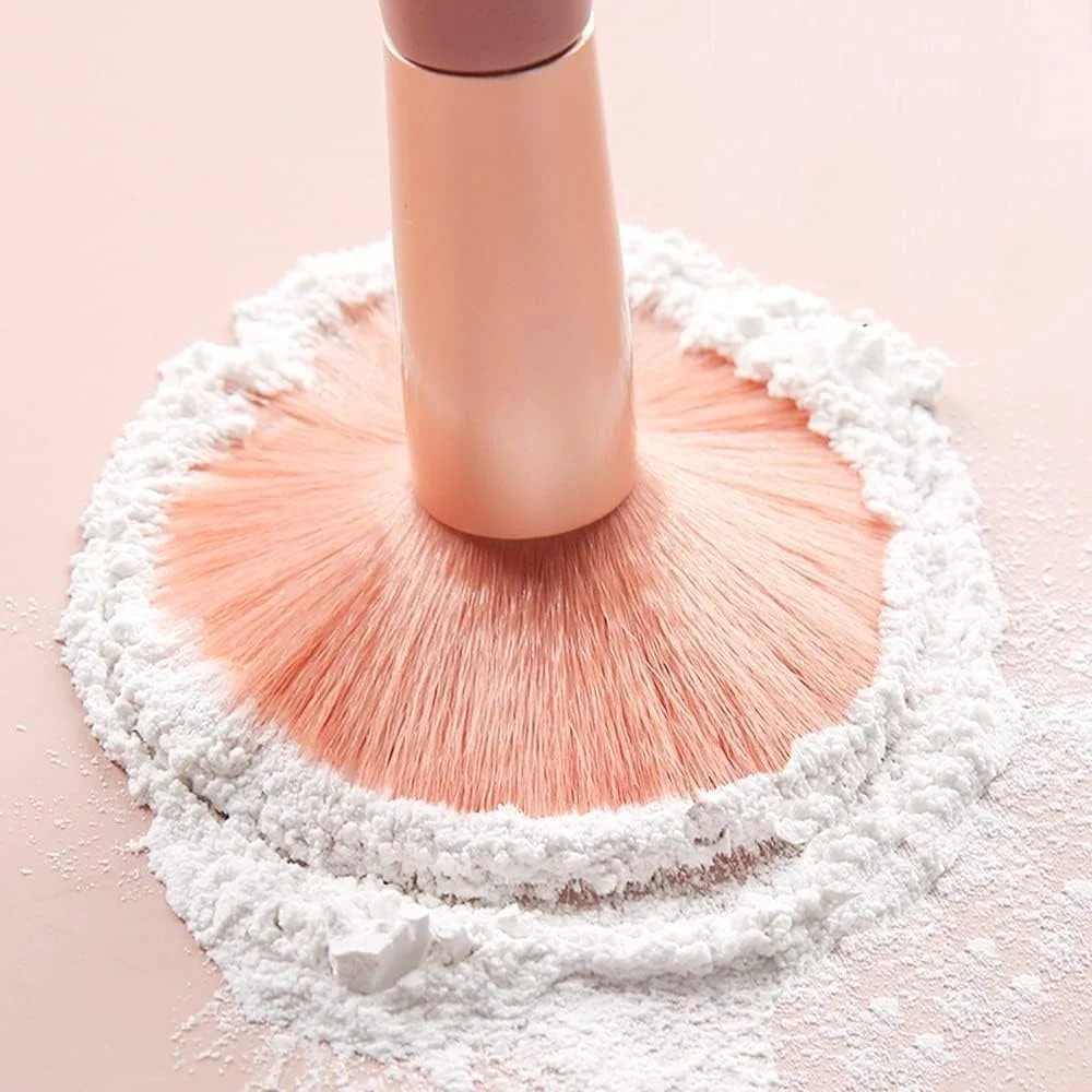 ست برس آرایشی الیت ویو با کیف، 8 تکه برس آرایشی حرفه ای، ست برس های آرایشی مسافرتی برای کرم پودر صورت، رژگونه، سایه چشم، دسته چوبی با موهای مصنوعی (چند رنگ)