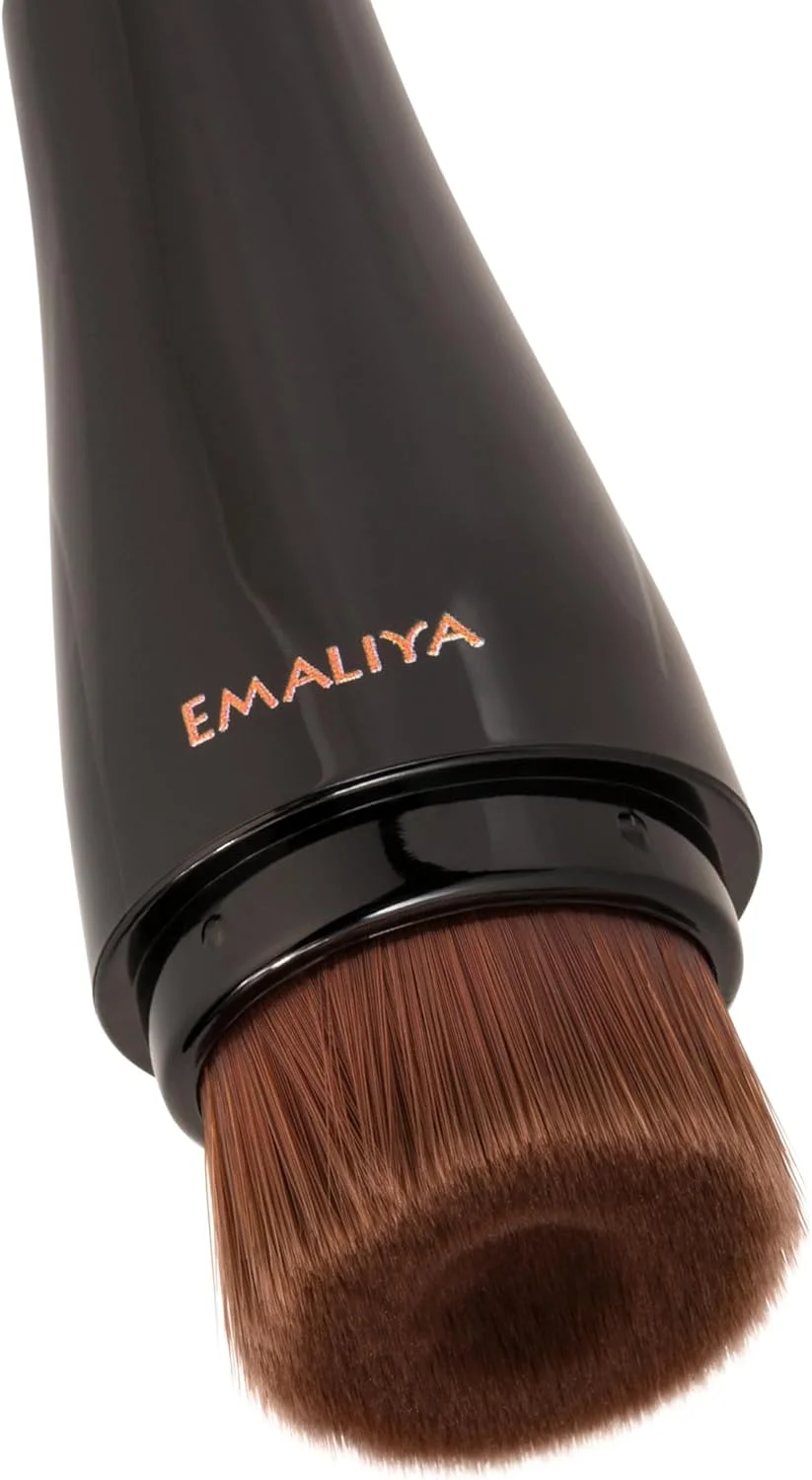EMALIYA، براش آرایشی مشکی دو سر - موی مصنوعی برای ترکیب کرم پودر و کانسیلر مایع و پودری - ست براش فونداسیون دو سر EMALIYA، براش آرایشی مشکی دو سر - موی مصنوعی برای ترکیب کرم پودر و کانسیلر مایع و پودری - ست براش فونداسیون دو سر