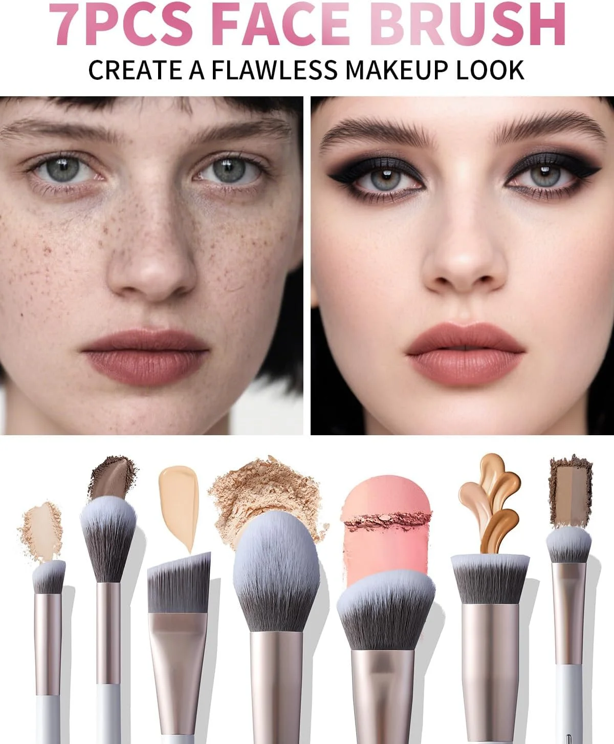 ست برس آرایشی EIGSHOW، 15 عدد برس آرایش حرفه ای با موهای یون نقره برای کرم پودر، رژگونه، هایلایتر، کانسیلر، سایه چشم، خط چشم، ست هدیه مسافرتی (طلایی شامپاین)