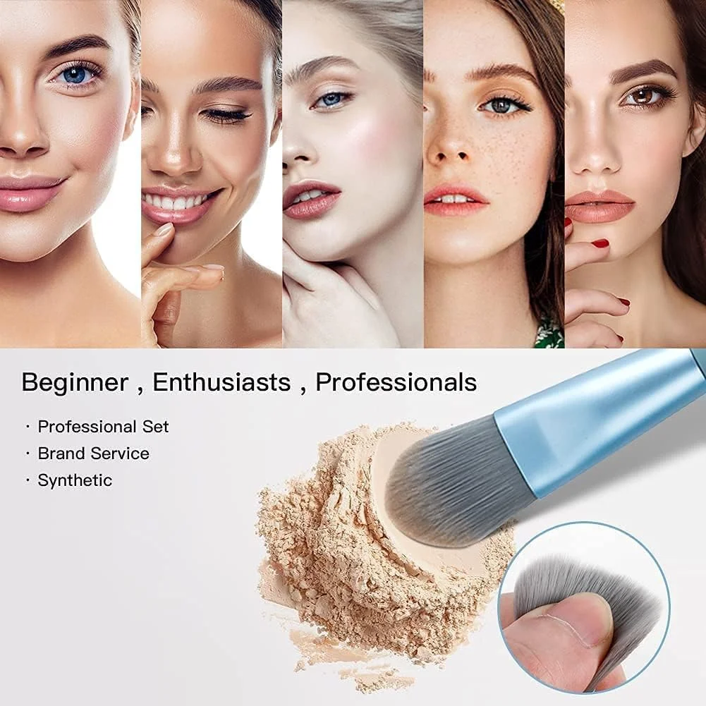 ست برس آرایشی ELECDON، ست برس های کوچک آرایشی برای کرم پودر، پودر، رژگونه، سایه چشم، مژه و کانسیلر، ست 8 عددی برس آرایشی حرفه ای برای لوازم آرایشی با کیف آرایشی (آبی مه آلود ماکارون) ست برس آرایشی ELECDON، ست برس های کوچک آرایشی برای کرم پودر، پودر، رژگونه، سایه چشم، مژه و کانسیلر، ست 8 عددی برس آرایشی حرفه ای برای لوازم آرایشی با کیف آرایشی (آبی مه آلود ماکارون)