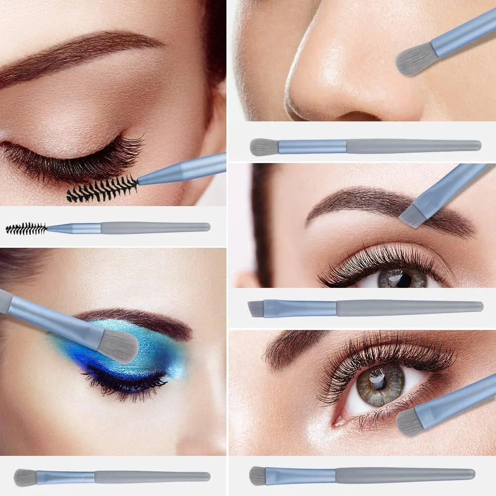 ست برس آرایشی ELECDON، ست برس های کوچک آرایشی برای کرم پودر، پودر، رژگونه، سایه چشم، مژه و کانسیلر، ست 8 عددی برس آرایشی حرفه ای برای لوازم آرایشی با کیف آرایشی (آبی مه آلود ماکارون) ست برس آرایشی ELECDON، ست برس های کوچک آرایشی برای کرم پودر، پودر، رژگونه، سایه چشم، مژه و کانسیلر، ست 8 عددی برس آرایشی حرفه ای برای لوازم آرایشی با کیف آرایشی (آبی مه آلود ماکارون)