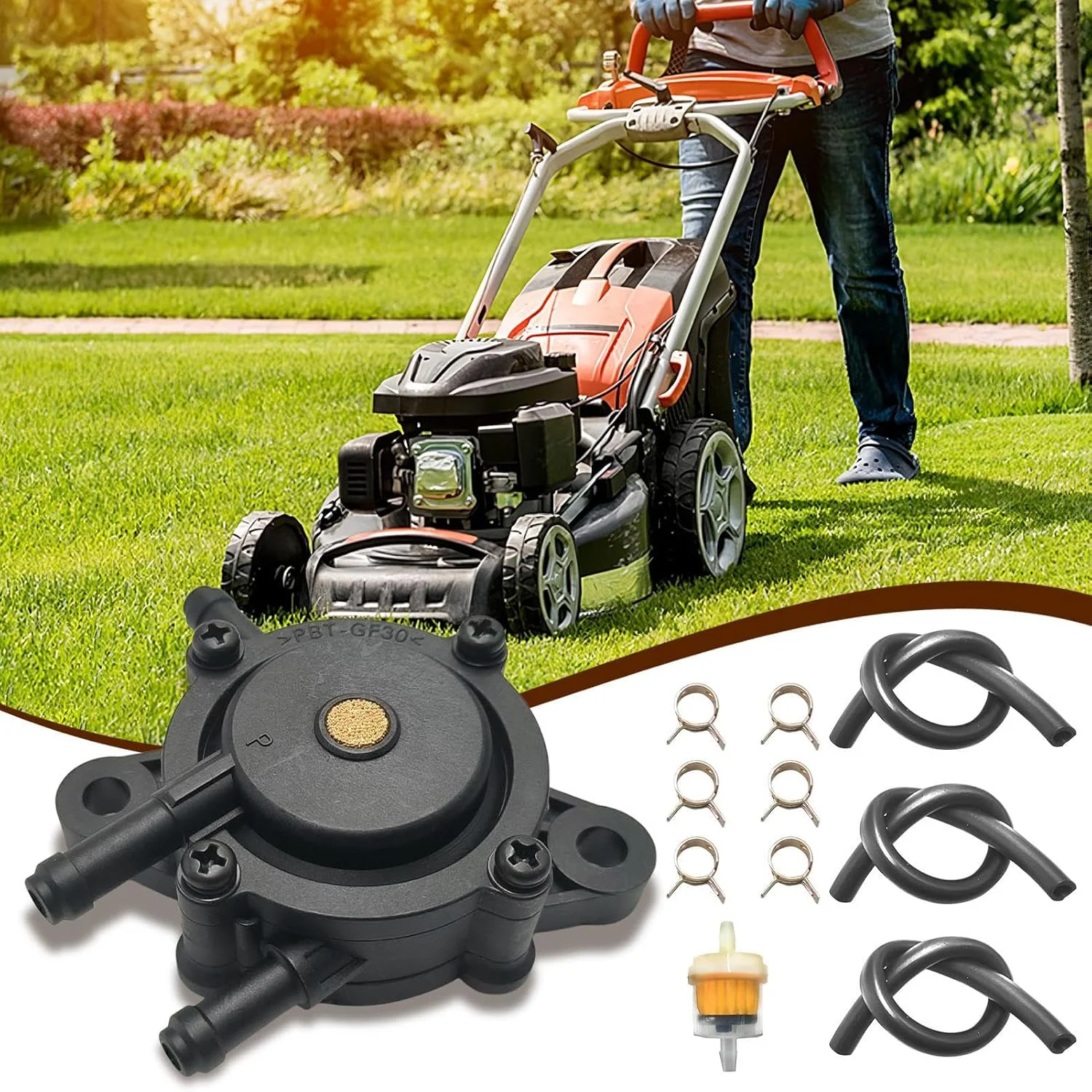 پمپ روغن تراکتور چمن زنی با فیلتر | پمپ روغن موتور کوچک ماشین چمن زنی - قطعات موتور کوچک مقاوم در برابر سایش و جمع و جور برای حیاط، فضای باز، چمنزار، مسیر و راهروی ماشین رو