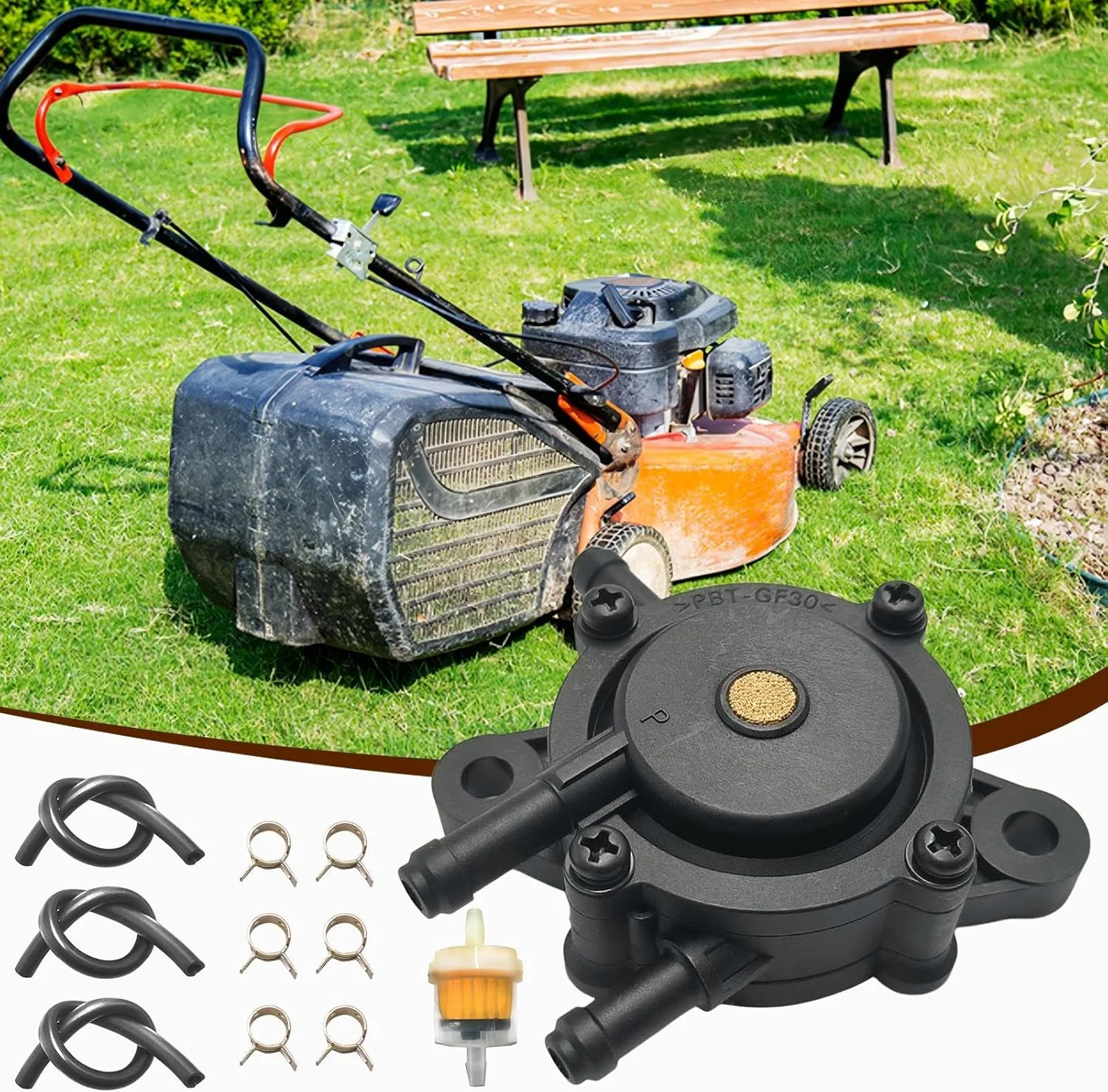 پمپ روغن چمن زن با فیلتر | پمپ روغن موتور چمن زن گلف کارت | قطعات موتور کوچک مقاوم در برابر سایش و جمع و جور برای حیاط، فضای باز، چمنزار، مسیر و راهرو