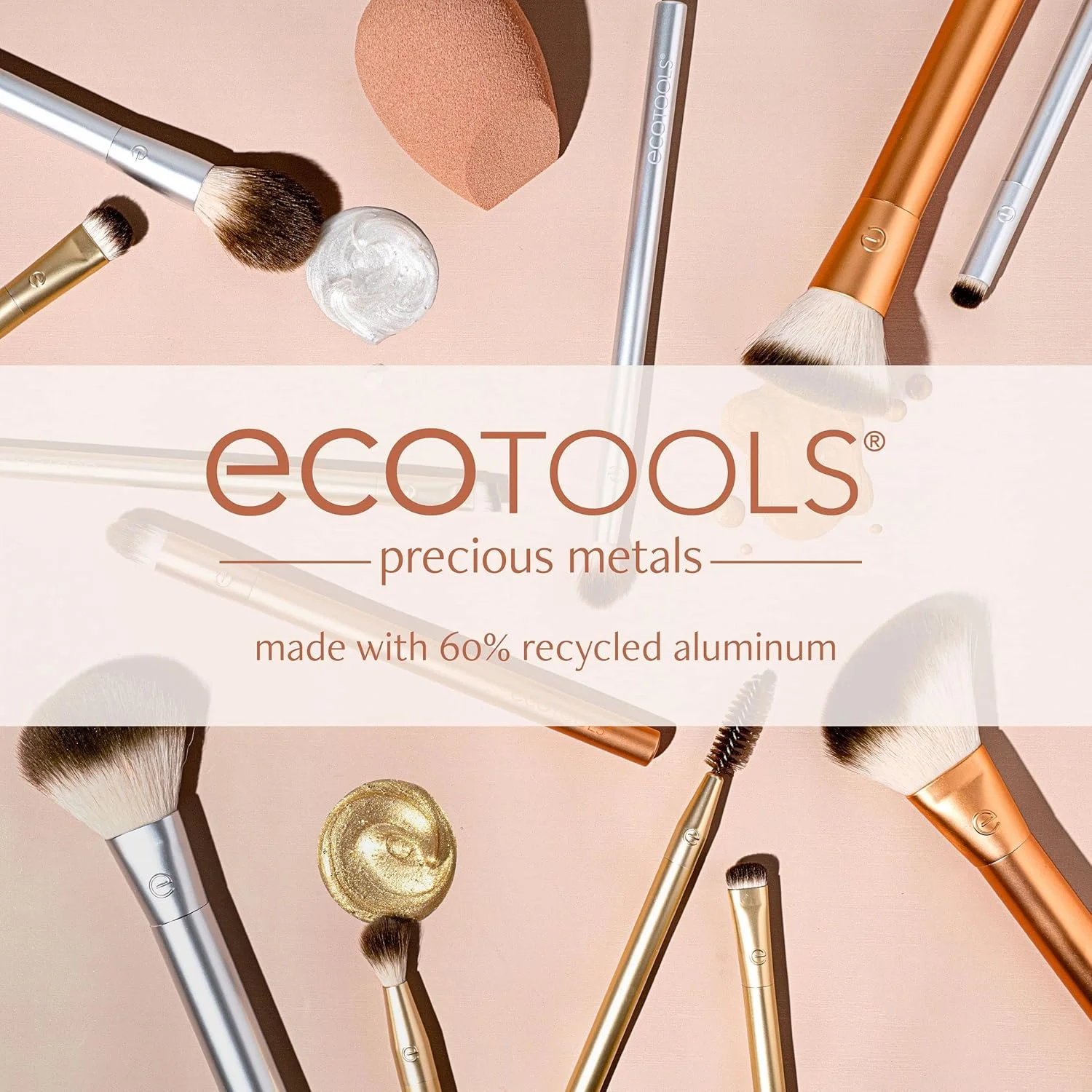 ست براش آرایشی صورت و هایلایت چشم اکو تولز Precious Metals، ست براش صورت، کیت براش آرایشی سازگار با محیط زیست، آلومینیوم بازیافتی، کروم، دقت بالا، ست 4 تکه ست براش آرایشی صورت و هایلایت چشم اکو تولز Precious Metals، ست براش صورت، کیت براش آرایشی سازگار با محیط زیست، آلومینیوم بازیافتی، کروم، دقت بالا، ست 4 تکه