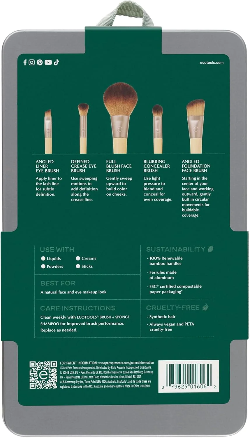 ست برس آرایشی ادیشن محدود Ecotools برای شروع زیبای روز، نقره ای، 1 عدد (بسته 1 عددی) ست برس آرایشی ادیشن محدود Ecotools برای شروع زیبای روز، نقره ای، 1 عدد (بسته 1 عددی)