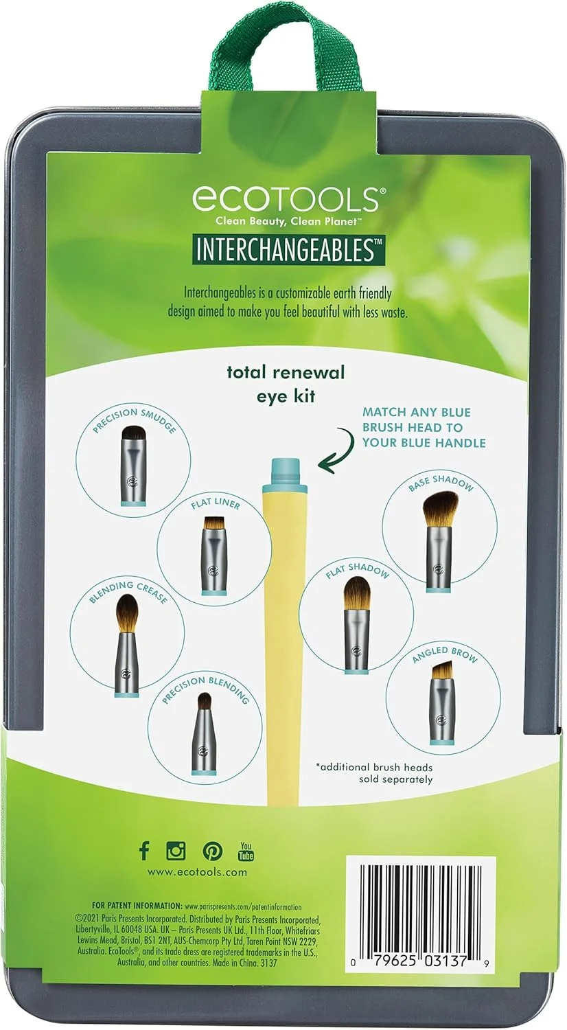 ست برس آرایشی چشم Ecotools مدل Interchangeables به همراه کیف، شامل 7 برس ست برس آرایشی چشم Ecotools مدل Interchangeables به همراه کیف، شامل 7 برس