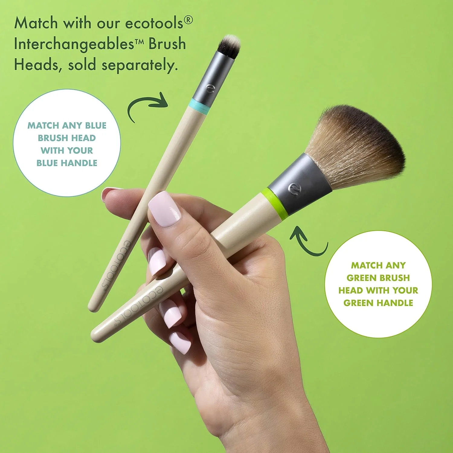 ست برس آرایشی چشم Ecotools مدل Interchangeables به همراه کیف، شامل 7 برس ست برس آرایشی چشم Ecotools مدل Interchangeables به همراه کیف، شامل 7 برس