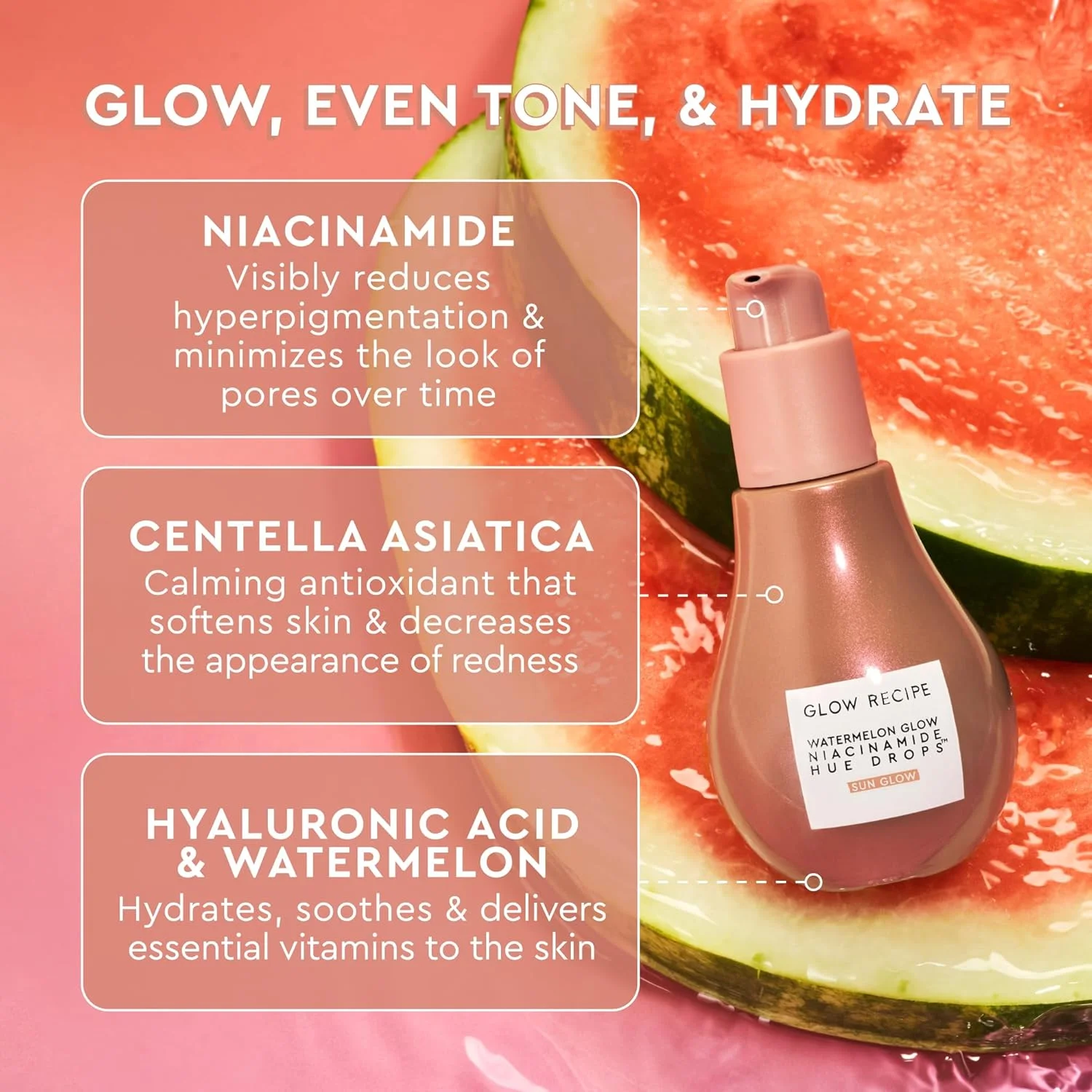 مجموعه مراقبت از پوست مسافرتی Glow Recipe Dewy Babies - سرم هیالورونیک اسید آلو + قطره رژگونه رنگی Dewy Flush + مرطوب کننده صورت Pink Juice + قطره های برنزه کننده Hue + غبار فوق العاده ریز صورت (5 عدد)