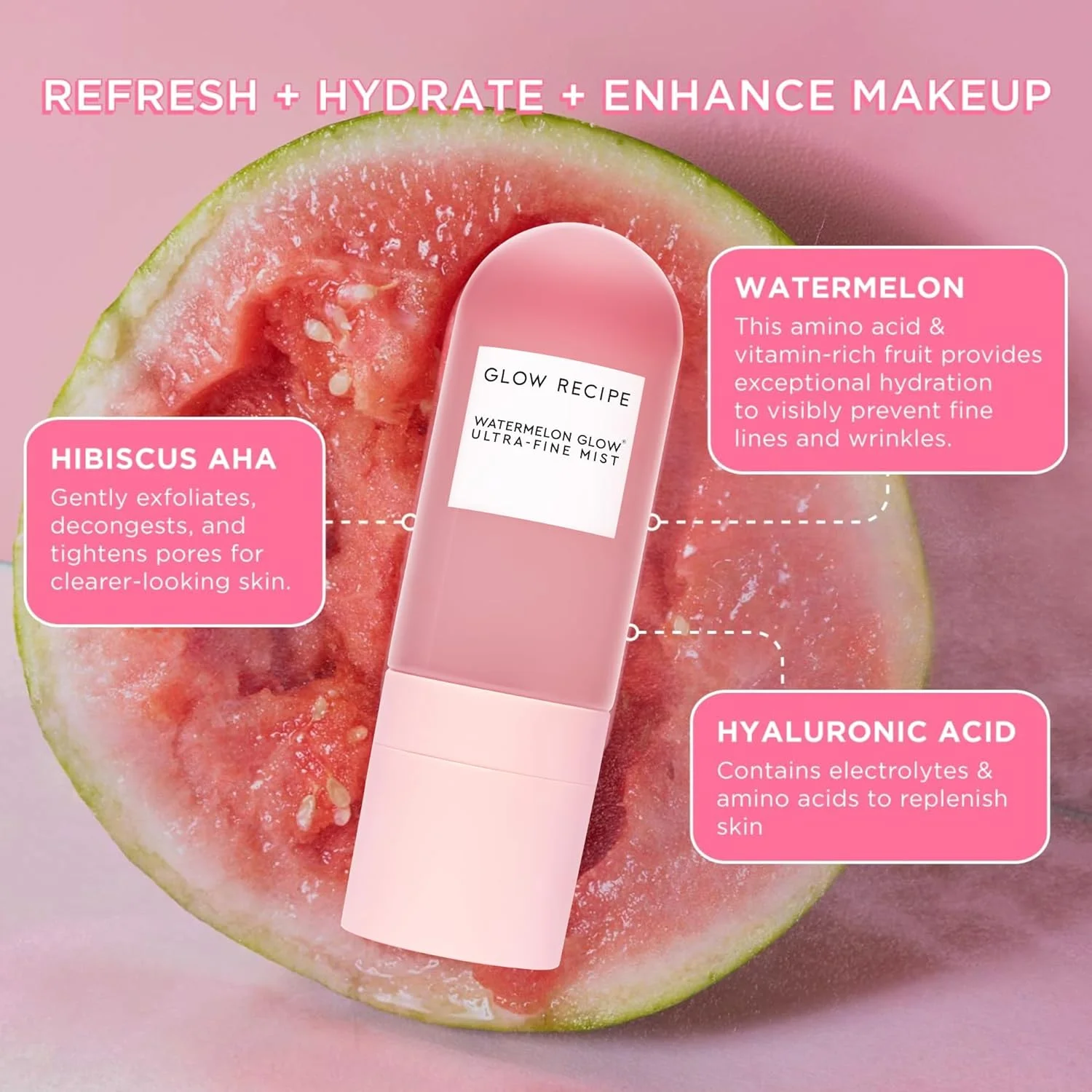 مجموعه مراقبت از پوست مسافرتی Glow Recipe Dewy Babies - سرم هیالورونیک اسید آلو + قطره رژگونه رنگی Dewy Flush + مرطوب کننده صورت Pink Juice + قطره های برنزه کننده Hue + غبار فوق العاده ریز صورت (5 عدد)