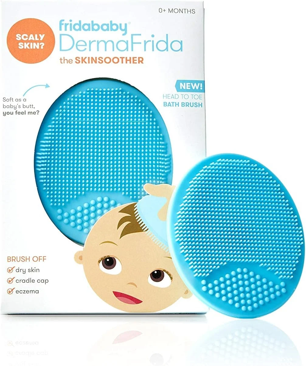 فرچه ماساژور پوست سر و بدن کودک فریدا بیبی مدل DermaFrida The Skin Soother، آبی، 1 عدد