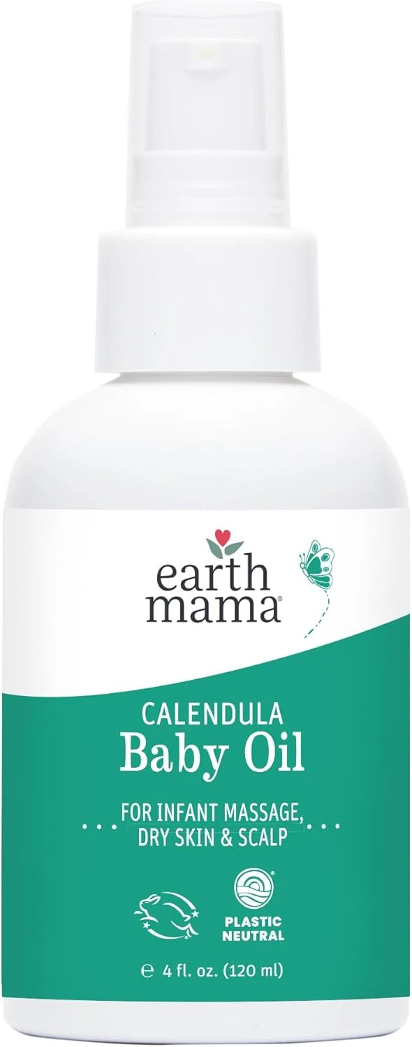 روغن بچه کالاندولا Earth Mama برای ماساژ نوزاد، 4 اونس مایع