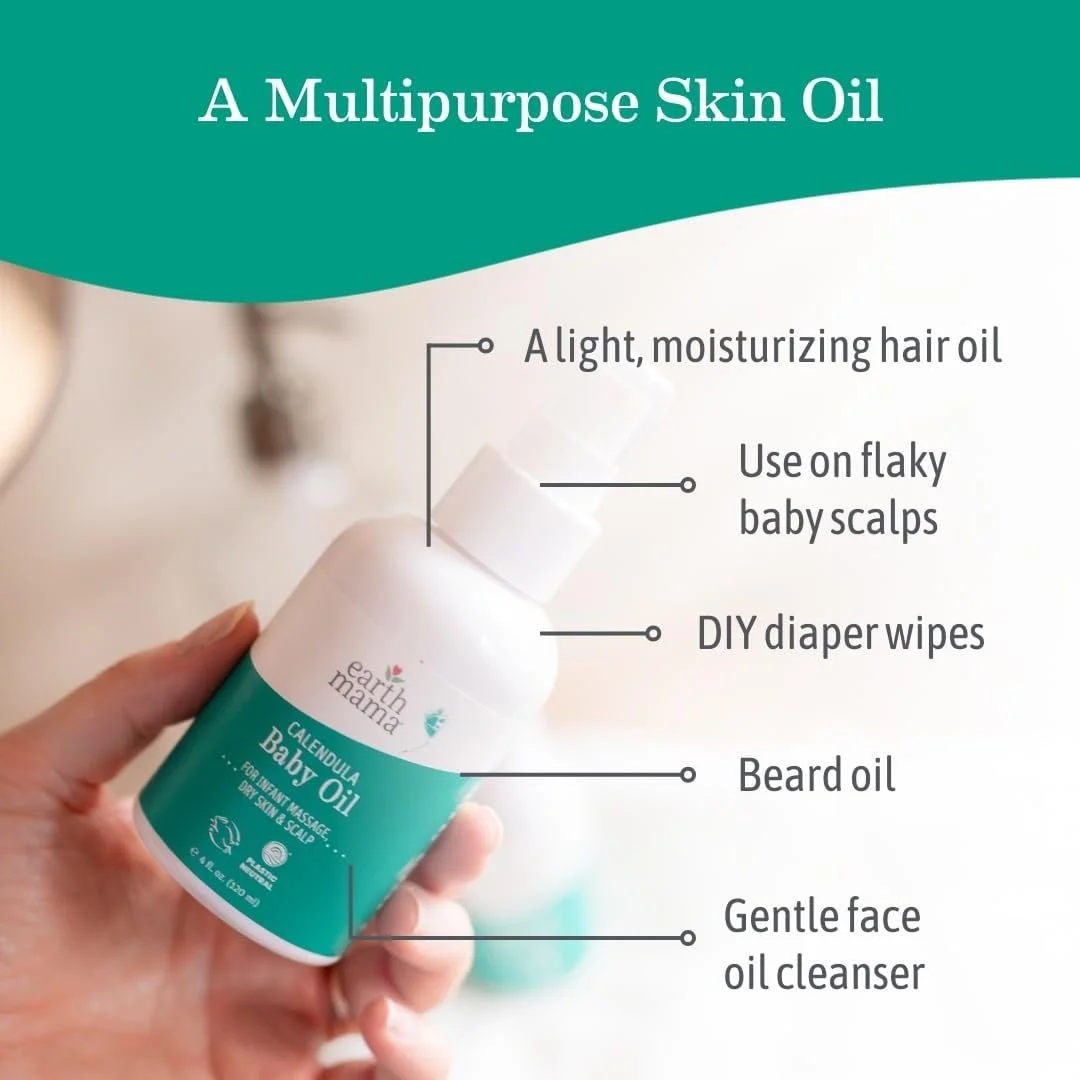روغن بچه کالاندولا Earth Mama برای ماساژ نوزاد، 4 اونس مایع روغن بچه کالاندولا Earth Mama برای ماساژ نوزاد، 4 اونس مایع