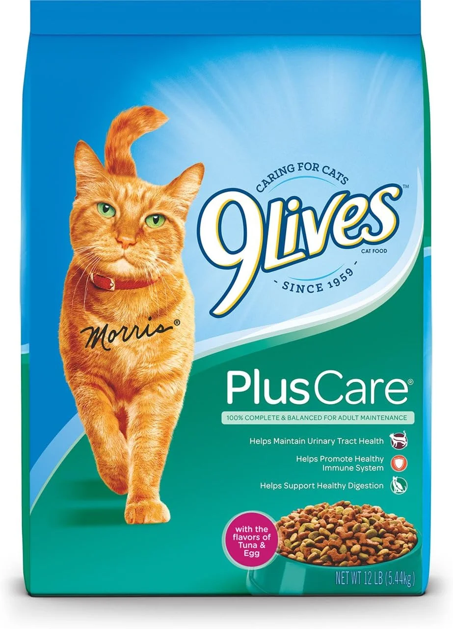 غذای خشک گربه 9Lives Plus Care، کیسه 12 پوندی