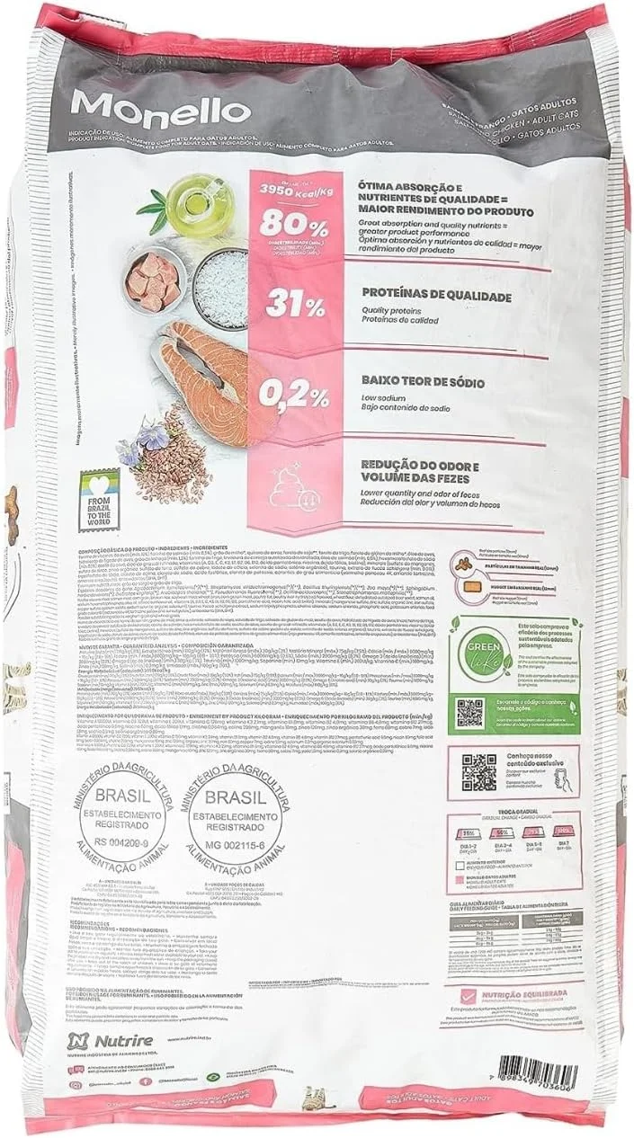 غذای خشک گربه بالغ مونلو با طعم سالمون، ماهی تن و مرغ 15 کیلوگرمی از 07Store