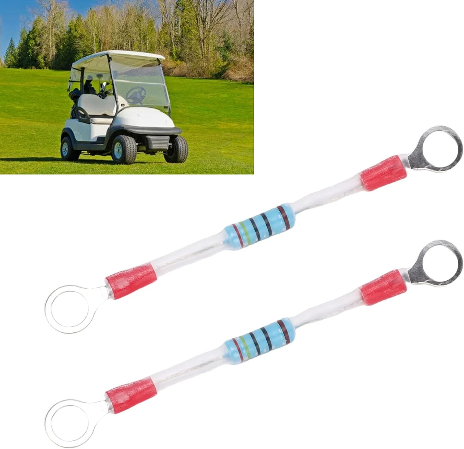 مقاومت سلونوئید کارت Cryfokt 2 عددی 1014947 21764G1 7059287 جایگزین برای EZGO Club Car 1990+ با محفظه ضد حرارت برای بای پس شیر الکترومغناطیسی