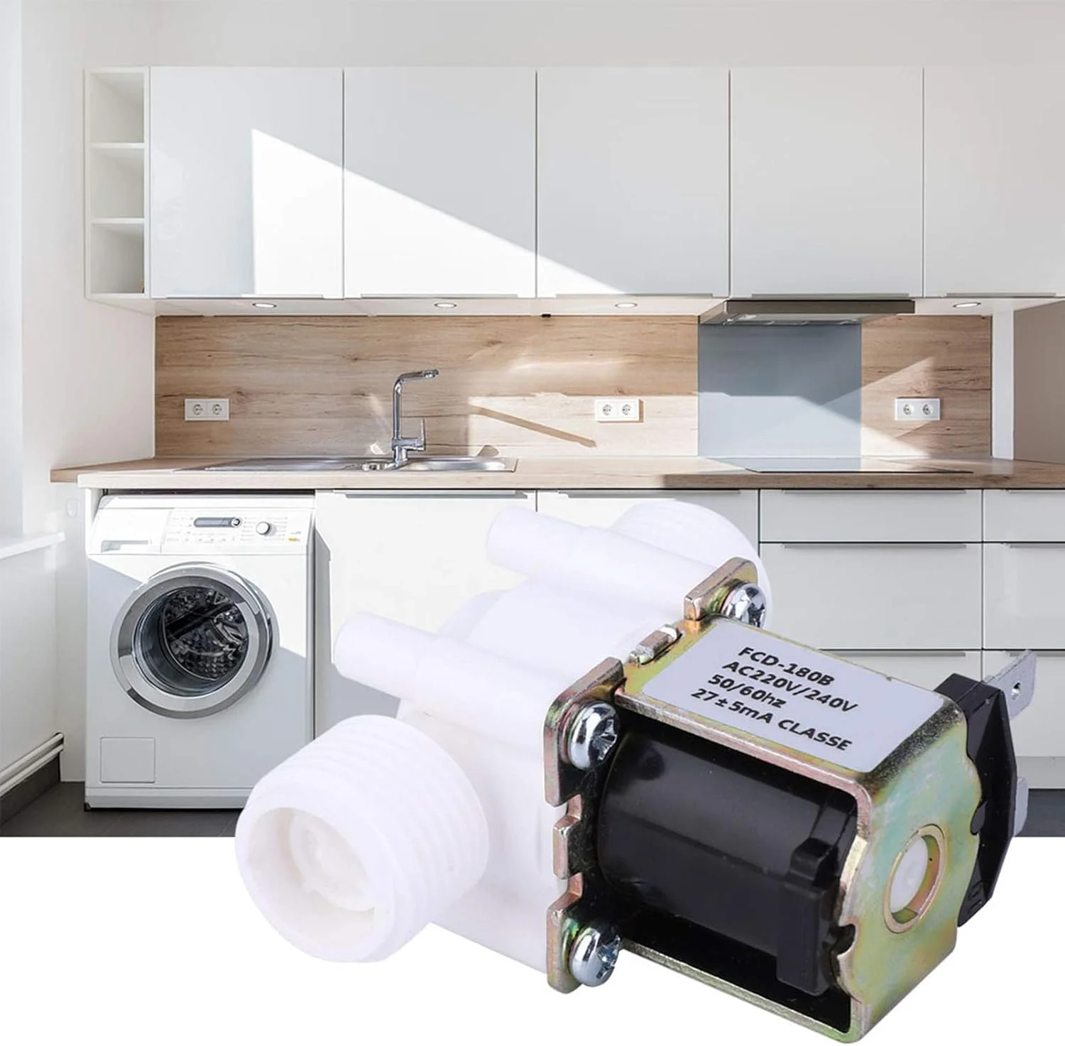 شیر برقی ورودی آب پلاستیکی Spacnana، شیر الکترومغناطیسی نرمال بسته G1/2 برای کنترل آب، عمر طولانی، ساختار جمع و جور، وزن سبک، نصب آسان، مناسب (AC220-240V) شیر برقی ورودی آب پلاستیکی Spacnana، شیر الکترومغناطیسی نرمال بسته G1/2 برای کنترل آب، عمر طولانی، ساختار جمع و جور، وزن سبک، نصب آسان، مناسب (AC220-240V)