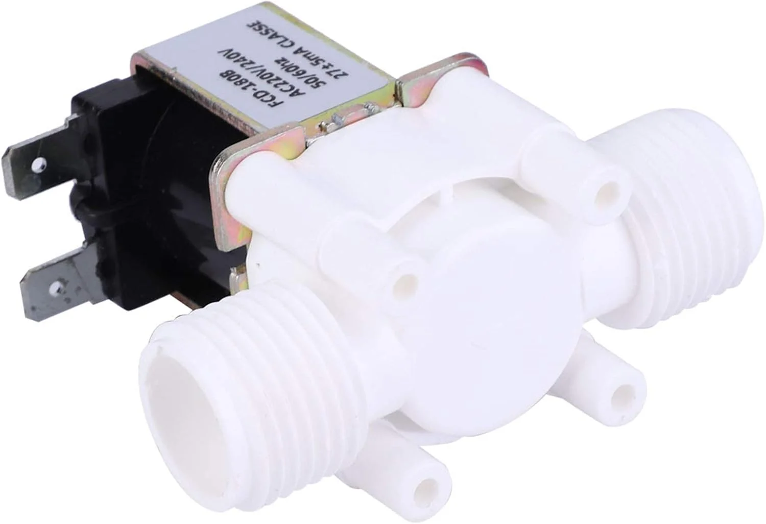 شیر برقی ورودی آب پلاستیکی Spacnana، شیر الکترومغناطیسی نرمال بسته G1/2 برای کنترل آب، عمر طولانی، ساختار جمع و جور، وزن سبک، نصب آسان، مناسب (AC220-240V)