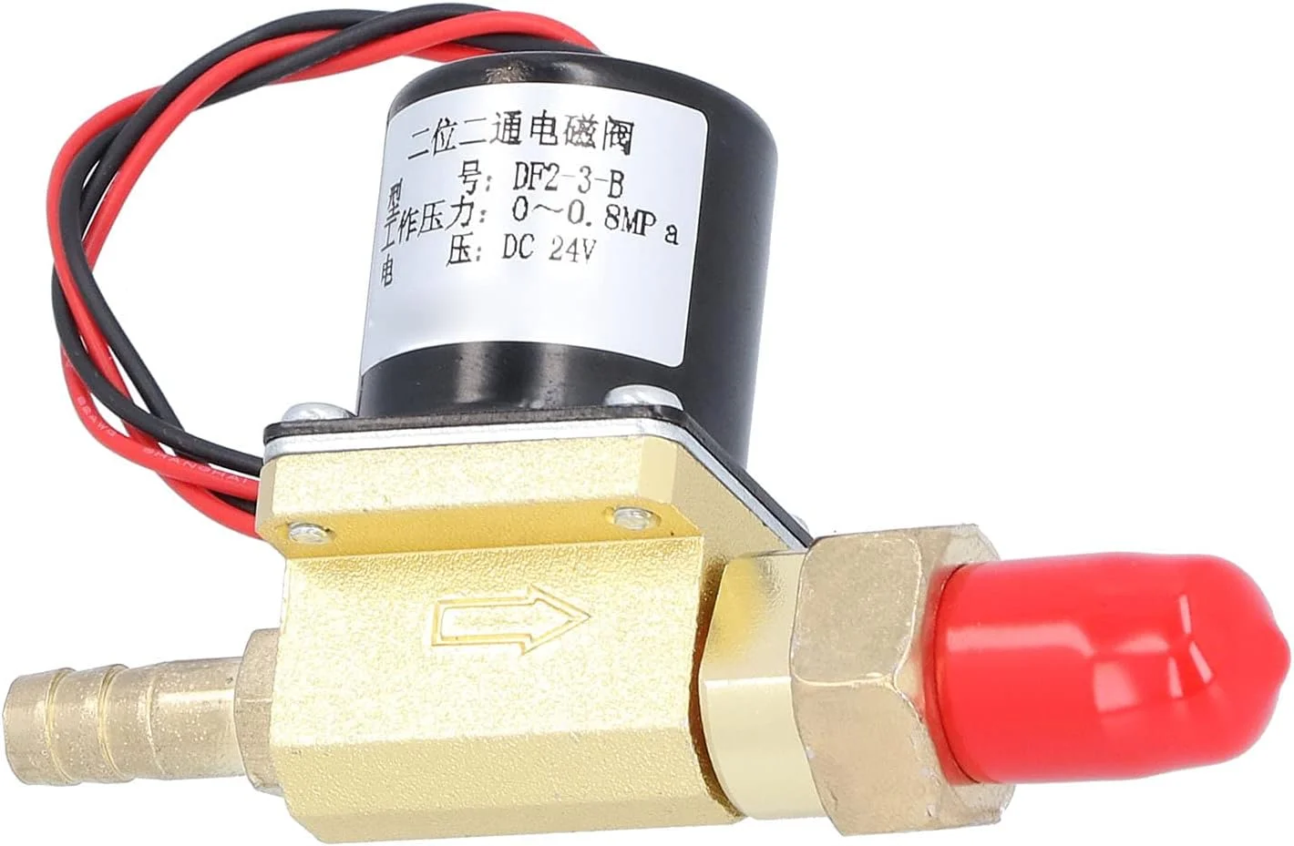 شیر برقی 2 راهه 2 موقعیتی Risegun، شیر برقی الکتریکی، شیر الکترومغناطیسی 2 موقعیتی 2 راهه برای جوشکاری آرگون، DC 24V، ساختار برنجی، میله پیستونی دستگاه مکانیکی را به حرکت در می آورد