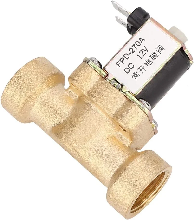 شیر برقی Risegun G1/2" رزوه مادگی برنجی، شیر برقی نرمالی باز، DC12V، طراحی شده برای کاربردهای کنترل سیالات