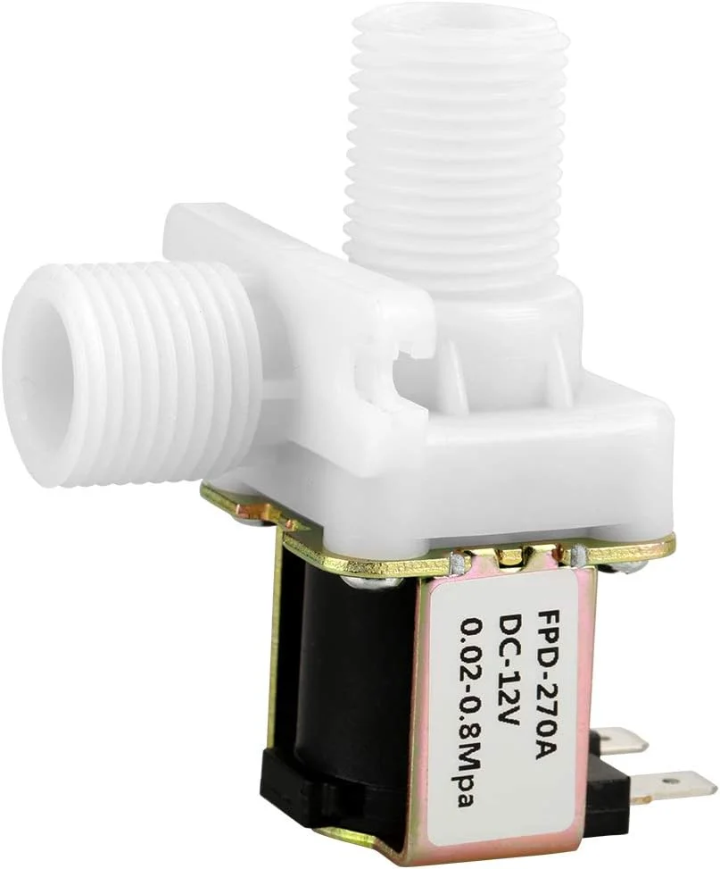 شیر برقی N/C Risegun، شیر ورودی آب N/C، شیر برقی الکترومغناطیسی پلاستیکی DC 12V DN15 G1/2 برای کنترل آب، طراحی نرمال بسته