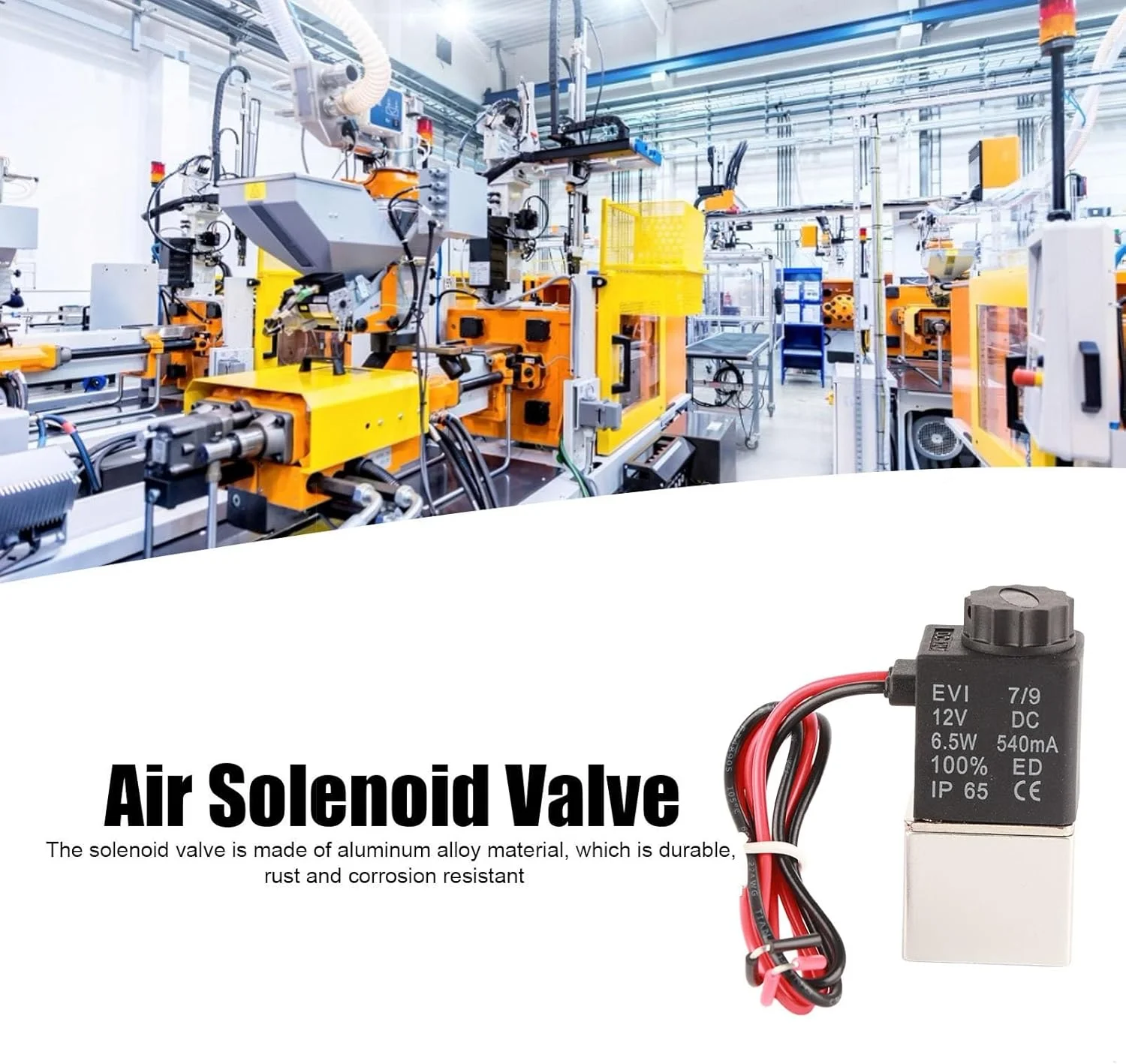 شیر برقی هوا Risegun، شیر برقی 2 راهه 2 موقعیتی، شیر الکترومغناطیسی نرمال باز، DC12V، طراحی روغن بی صدا، شیر هوای برقی