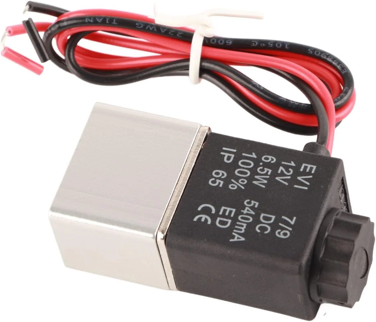 شیر برقی هوا Risegun، شیر برقی 2 راهه 2 موقعیتی، شیر الکترومغناطیسی نرمال باز، DC12V، طراحی روغن بی صدا، شیر هوای برقی