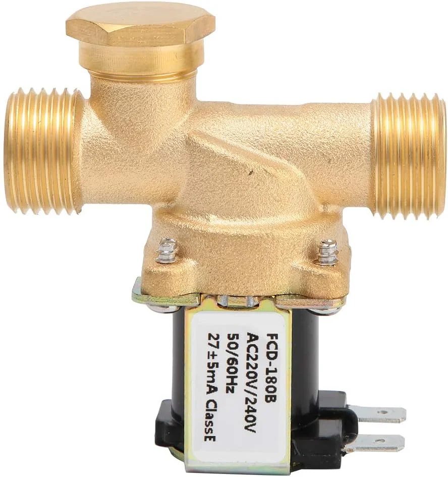 شیر برقی Risegun G1/2" نرمال بسته برنجی، سوئیچ ورودی آب، DC220V، استفاده صنعتی