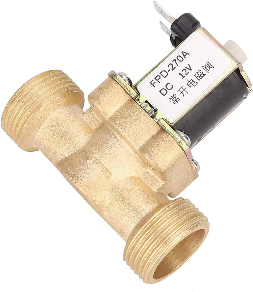 شیر برقی RiseGun G3/4 اینچ نرمال باز برنجی، سوئیچ ورودی آب DC12V، برای سیستم های آبیاری و اتوماسیون