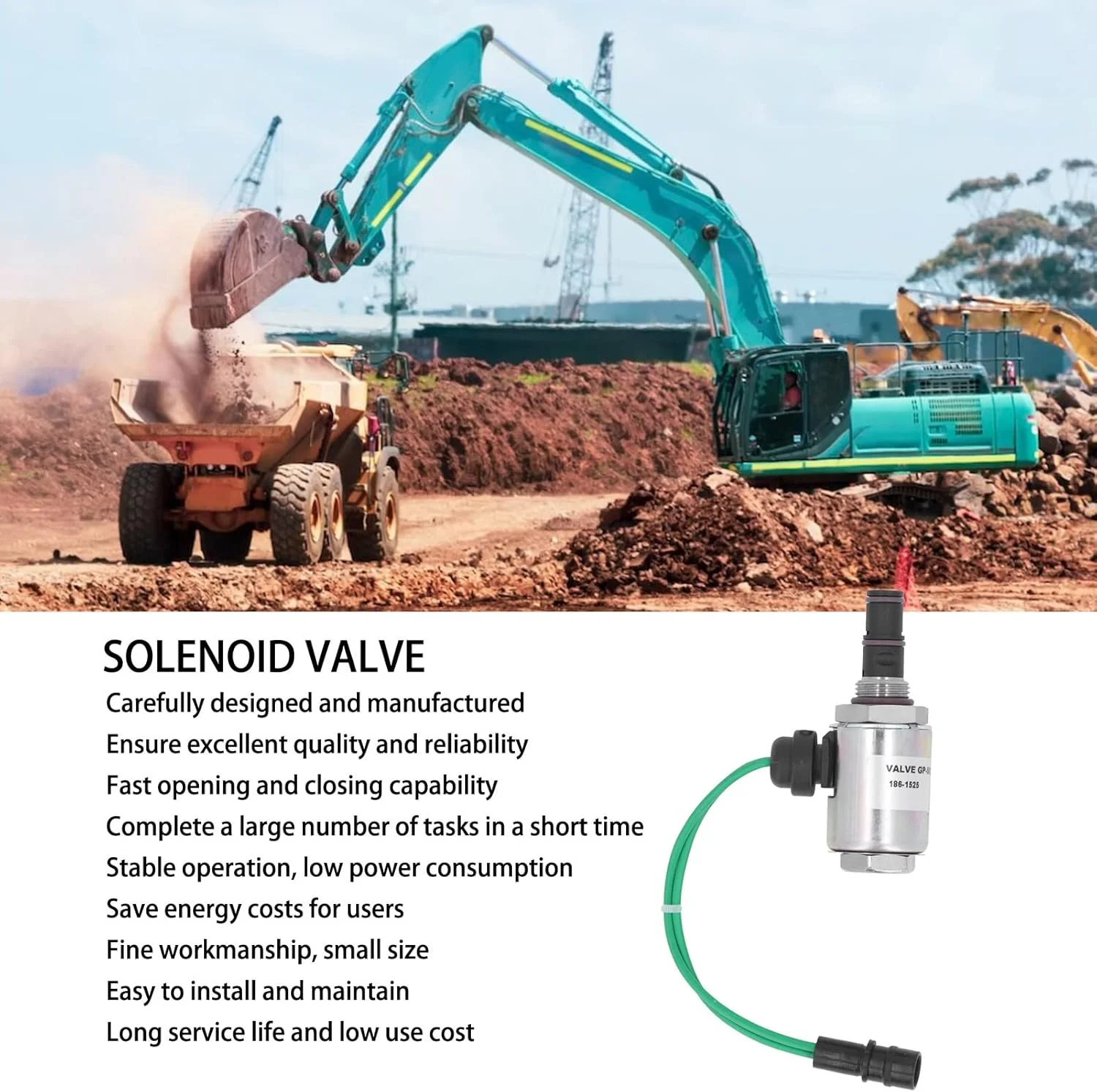 شیر برقی الکترومغناطیسی Risegun مدل 1861525، شیر برقی 24 ولت، فولاد آلیاژی برای کاترپیلار CAT D8R، 135H، 140H، 143H، 160H، قطعات موتور شیر برقی الکترومغناطیسی Risegun مدل 1861525، شیر برقی 24 ولت، فولاد آلیاژی برای کاترپیلار CAT D8R، 135H، 140H، 143H، 160H، قطعات موتور