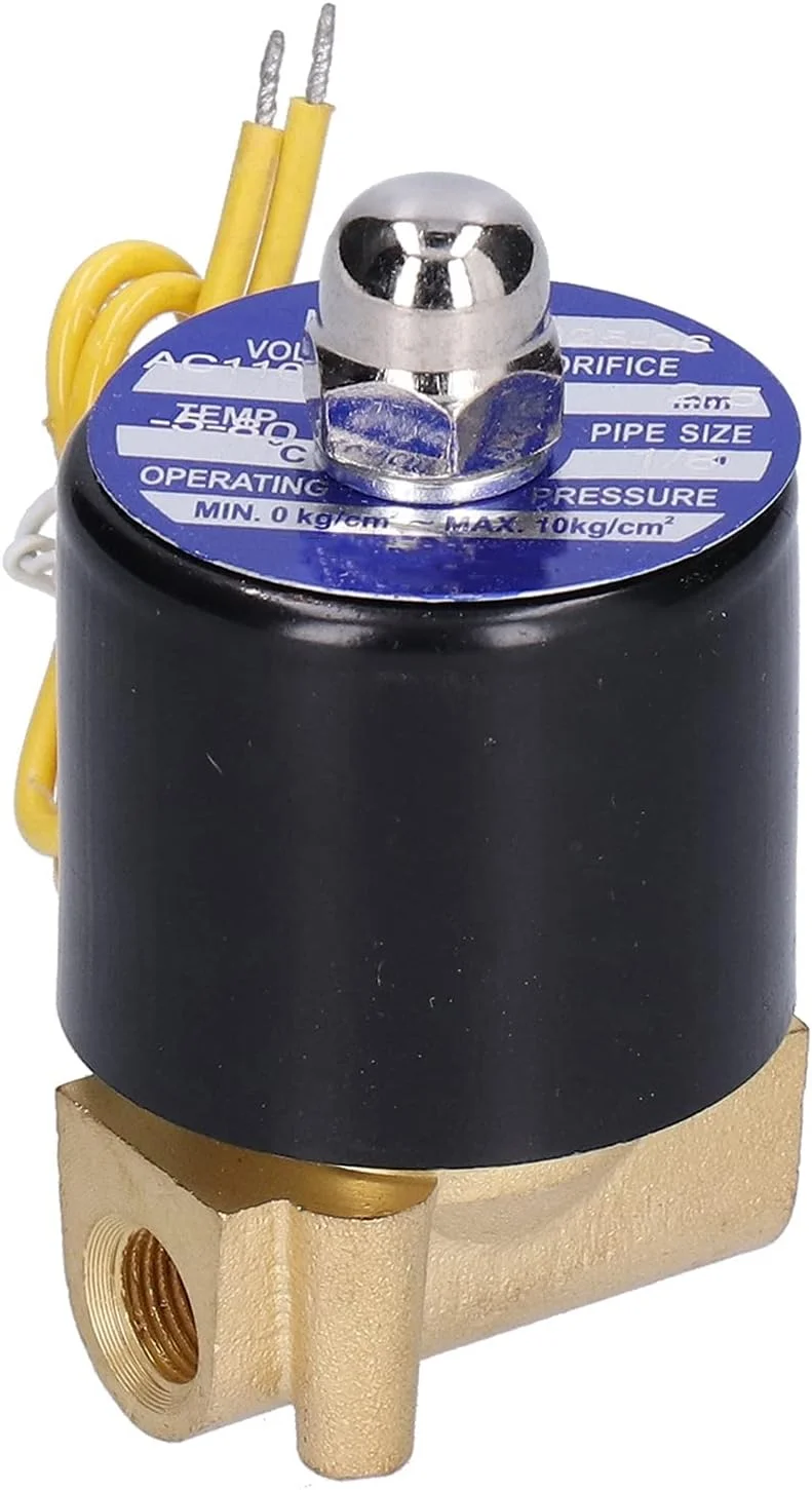 شیر برقی نرمالی بسته Risegun، شیر برقی الکتریکی، نرمالی بسته، 1/8 اینچ، 2 وات 025 06AC110V، شیر الکترومغناطیسی برای آب، هوا، گازوئیل، سازگار با تجهیزات مختلف