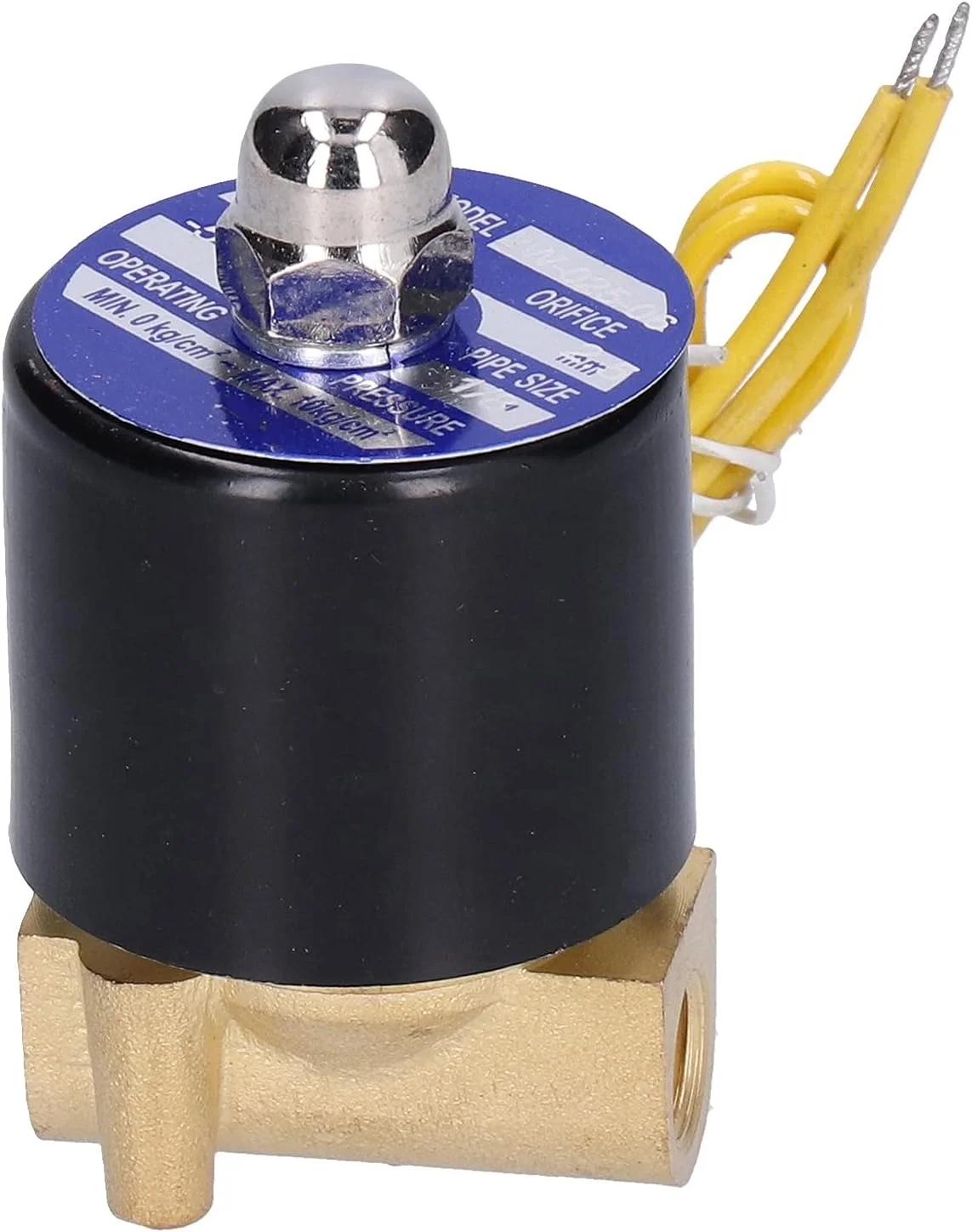 شیر برقی برنجی Risegun، نرمال بسته، 1/8 اینچ، 2 وات 025 06DC24V، شیر الکترومغناطیسی برای آب، هوا، گازوئیل، شیر دستی، سازگار با تجهیزات مختلف