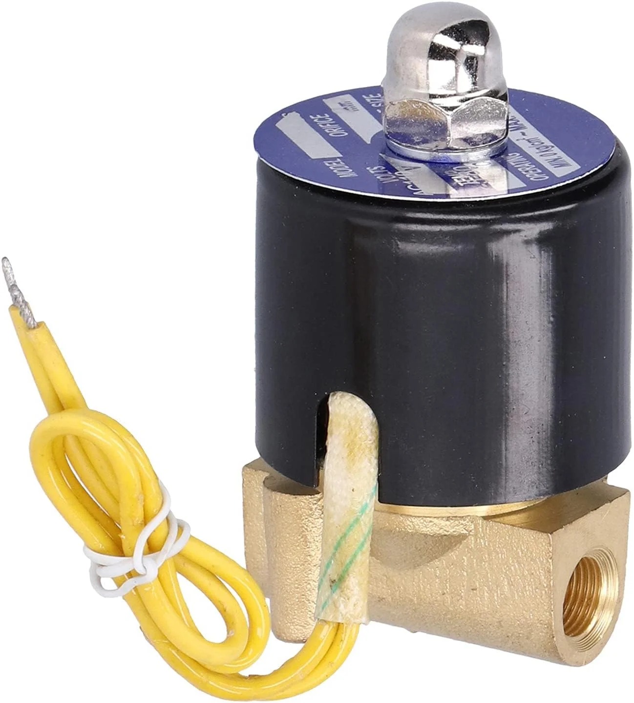 شیر برقی برنجی Risegun، نرمال بسته، 1/8 اینچ، 2 وات 025 06DC24V، شیر الکترومغناطیسی برای آب، هوا، گازوئیل، شیر دستی، سازگار با تجهیزات مختلف