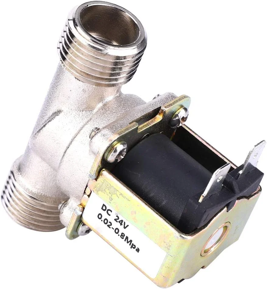 شیر برقی Risegun DC24V G1/2 NC برنجی، شیر برقی برقی نرمال بسته، شیر برقی برای کنترل آب، اتصال 1/2 اینچ