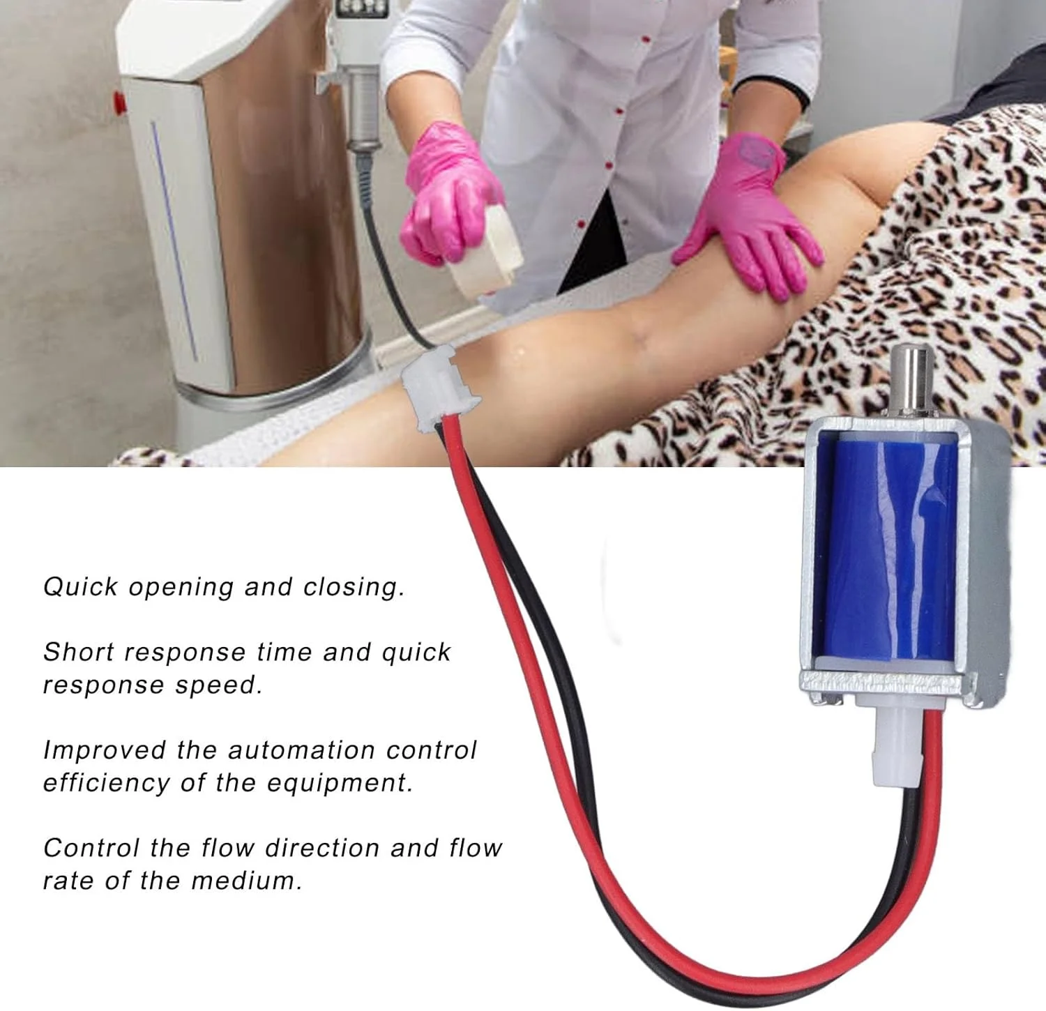 شیر برقی مینیاتوری Risegun 2 موقعیت 2 راهه، سوئیچ کنترلر نرمال باز 2 موقعیت 2 راهه، پنوماتیک الکتریکی، DC 3.7V، 340mA، 1.37W، 10Ω، کنترل الکترومغناطیسی DC12V