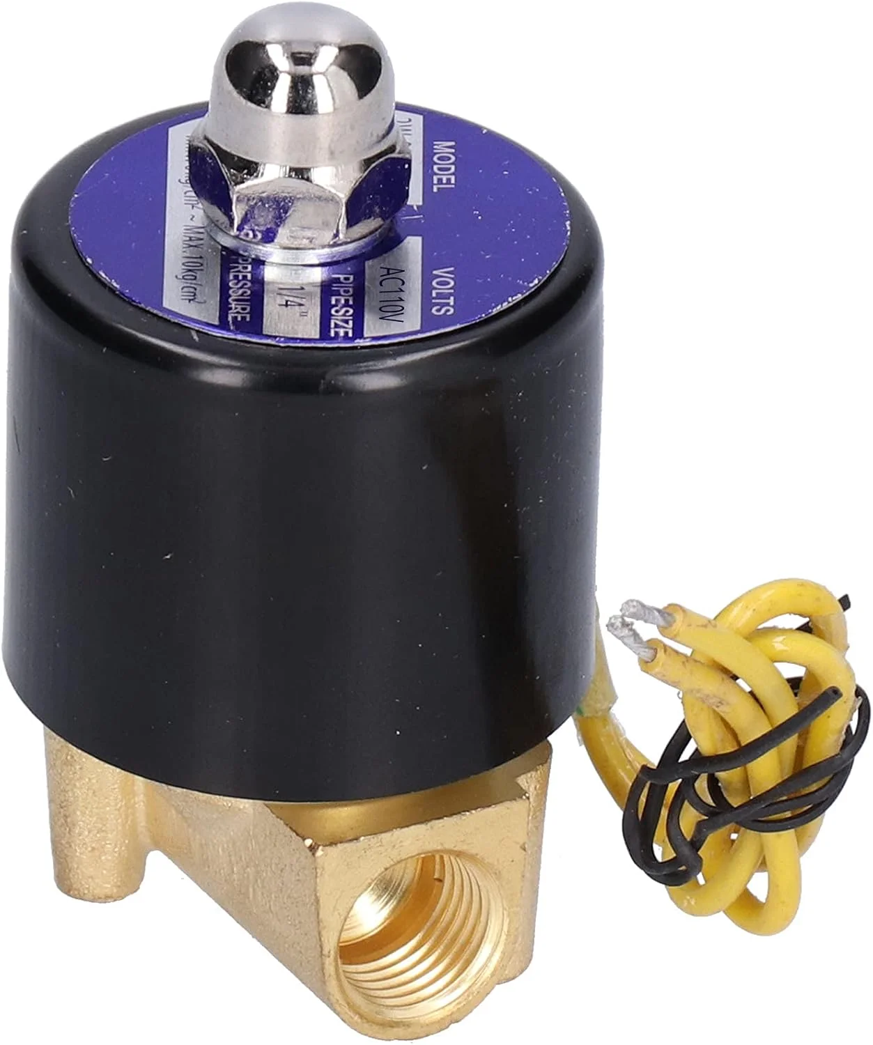 شیر برقی الکتریکی Risegun، شیر برقی الکترومغناطیسی نرمال بسته 1/4 اینچ برای آب، هوا، گازوئیل، 2W02508AC110V، لوازم صنعتی