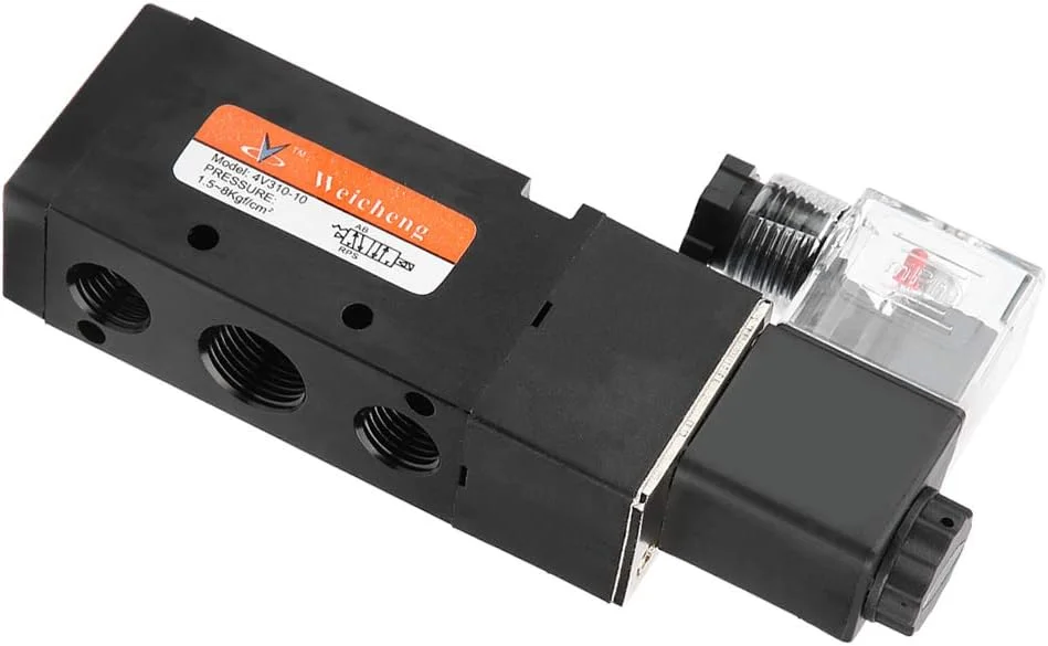 شیر برقی 2 حالته 5 پورت Risegun G3/8"، شیر الکترومغناطیسی 4V310-10، 2 حالته 5 پورت پایلوت دار، AC220V، کاربرد صنعتی شیر برقی 2 حالته 5 پورت Risegun G3/8"، شیر الکترومغناطیسی 4V310-10، 2 حالته 5 پورت پایلوت دار، AC220V، کاربرد صنعتی