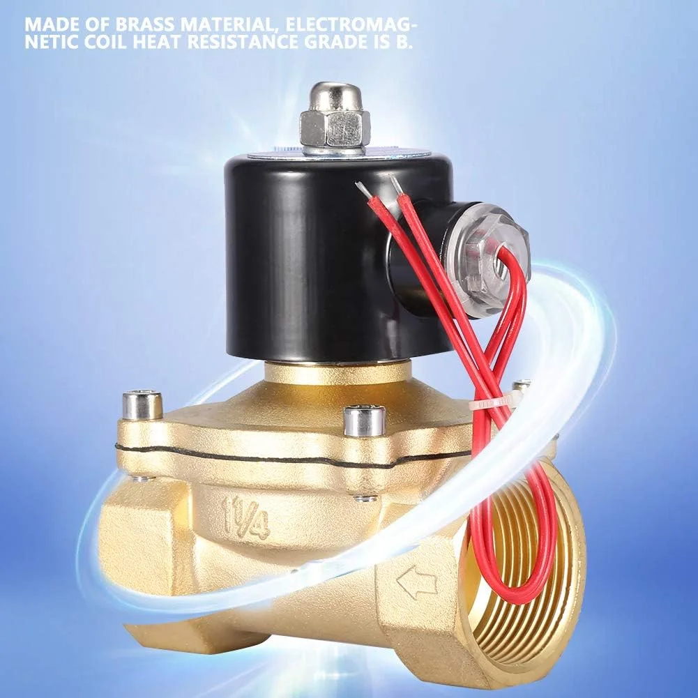 شیر برقی الکترومغناطیسی نرمال بسته Risegun DN32 دو راهه دو حالته AC 220V 1-1/4 اینچ