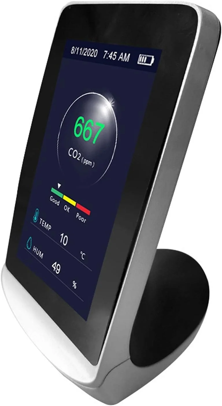 دتکتور گاز EWRTUY، تشخیص دی اکسید کربن CO2، دما و رطوبت، نسخه انگلیسی، آشکارساز کیفیت هوا، آشکارساز نشت گاز