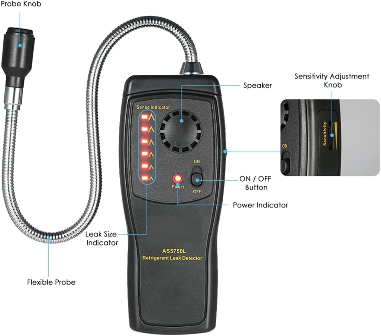 دستگاه تشخیص گاز طبیعی EWRTUY، ردیاب دستی گازهای CFC، HCFC، HFC، هالوژن، دستگاه تشخیص نشت گاز مبرد سیستم تهویه مطبوع، تستر نشت گاز فریون، ردیاب گاز برای گاز طبیعی خانگی