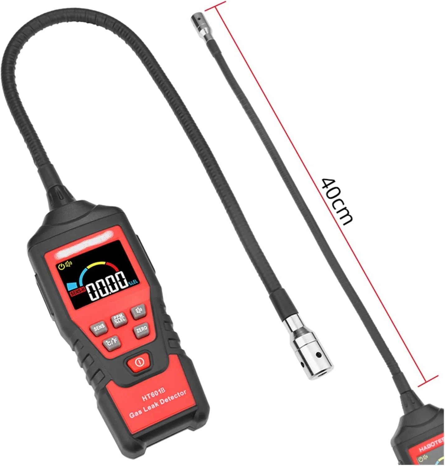دتکتور گاز طبیعی EWRTUY مدل HT601B، آنالیزور نشت گازهای قابل احتراق، متر PPM، تستر گازهای قابل اشتعال 9999 PPM 20% LEL، نمایشگر رنگی دیجیتال، آشکارساز گاز برای گاز طبیعی خانگی