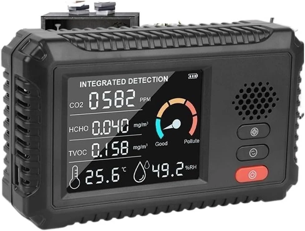 دتکتور گاز، دتکتور گاز TVOC HCHO CO2 سنسور دی اکسید کربن تستر هوا مانیتور کیفیت هوا آنالایزر گاز خانه دفتر کار فضای باز چند منظوره